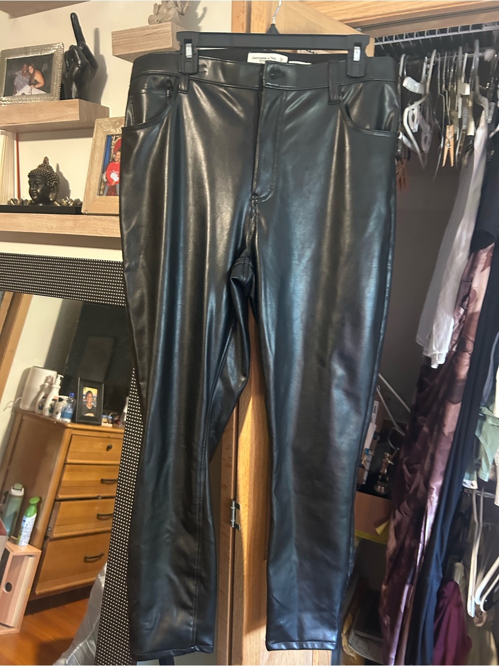 Abercrombie curve love vegan leather pants